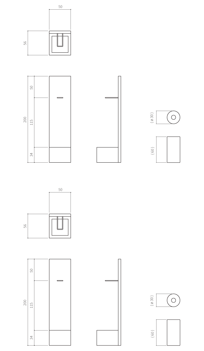 一本榊立て 図面